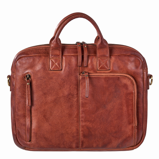 Деловая сумка Dr.Koffer из натуральной кожи коричневая
