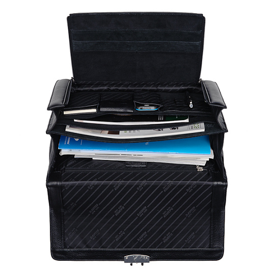 Портфель Dr.Koffer из натуральной кожи черный