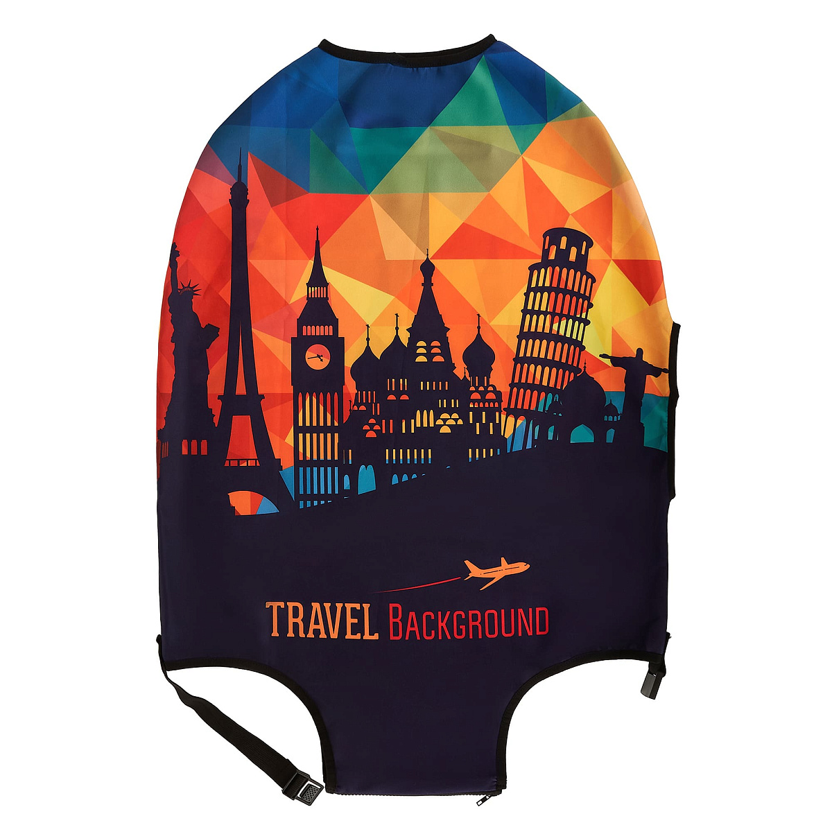 Чехол для чемодана M Dr.Koffer multi с рисунком"TRAVEL"