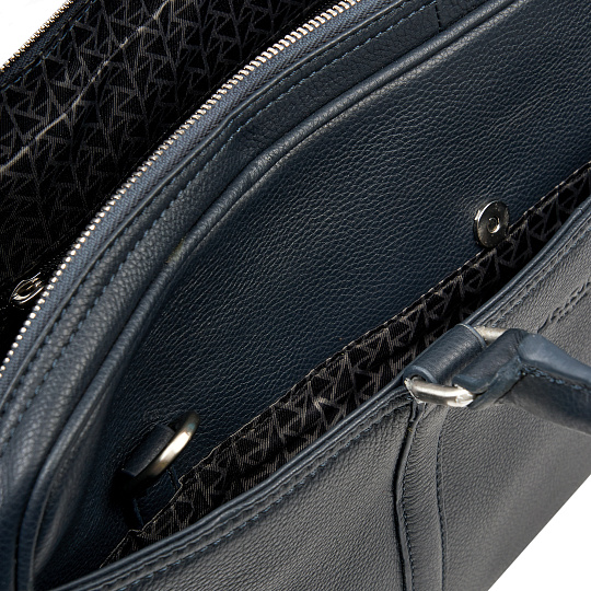 Деловая сумка Dr.Koffer из натуральной кожи синяя