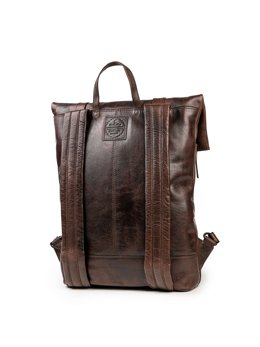 Рюкзак Dr.Koffer из натуральной кожи темно-коричневый