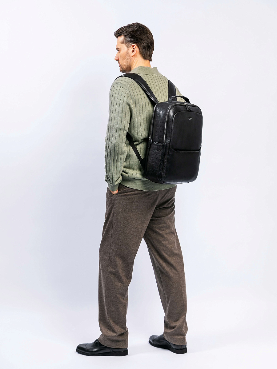 Рюкзак Dr. Koffer из натуральной кожи черный