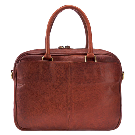 Деловая сумка Dr.Koffer из натуральной кожи коричневая