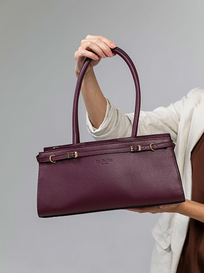 Женская сумка Dr.Koffer из натуральной кожи бордовая