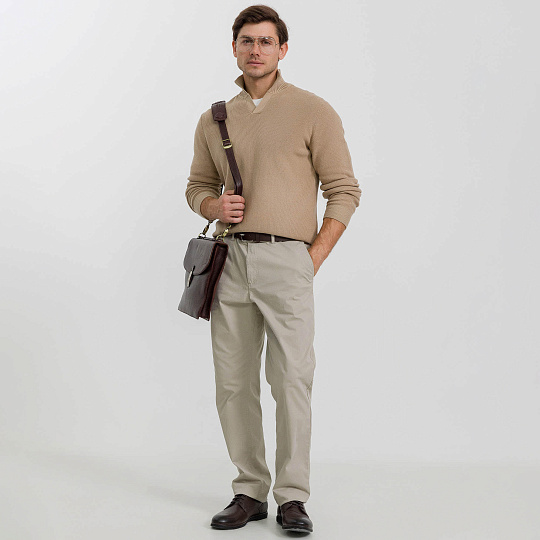 Портфель Dr.Koffer из натуральной кожи темно-коричневый