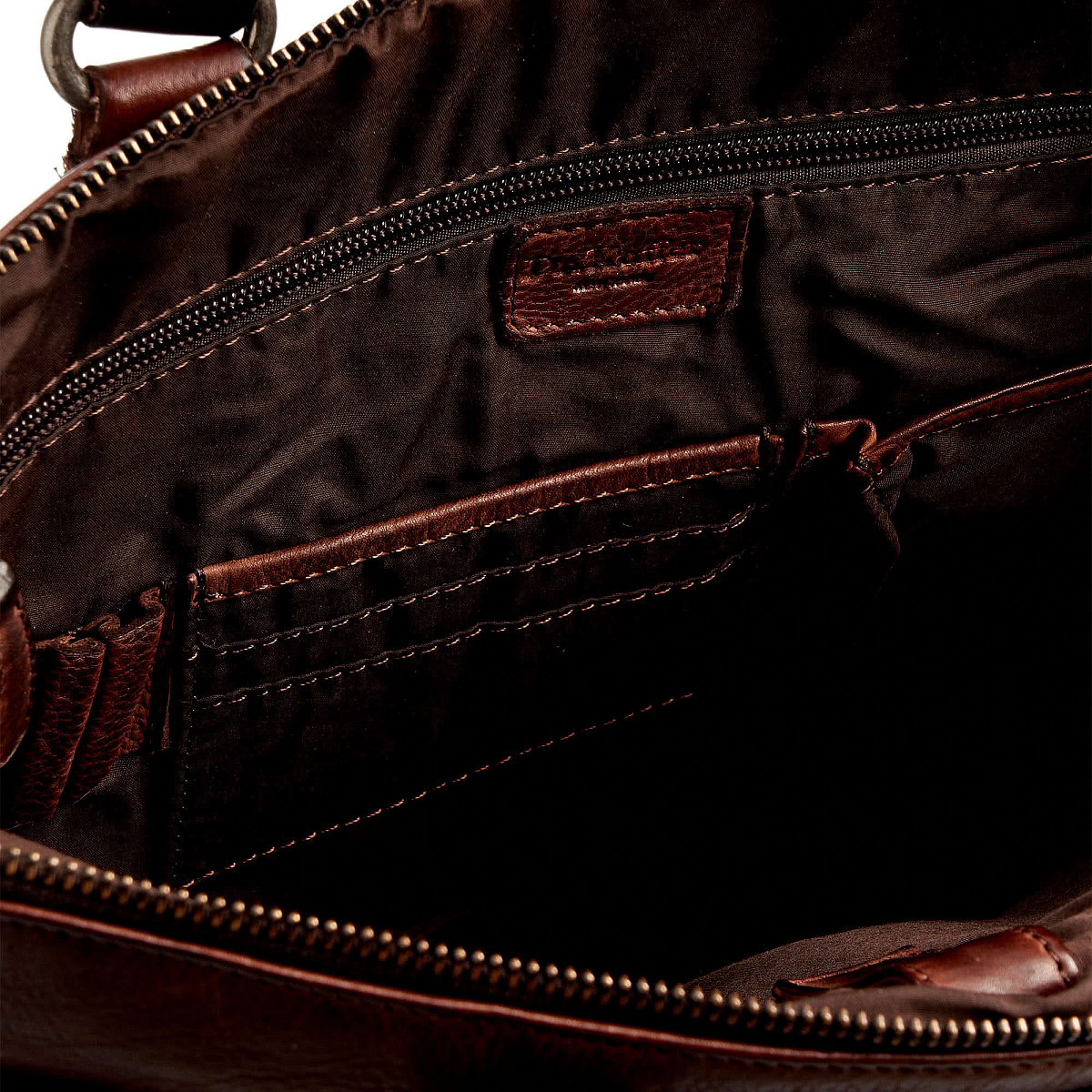 Деловая сумка Dr.Koffer из натуральной кожи темно-коричневая