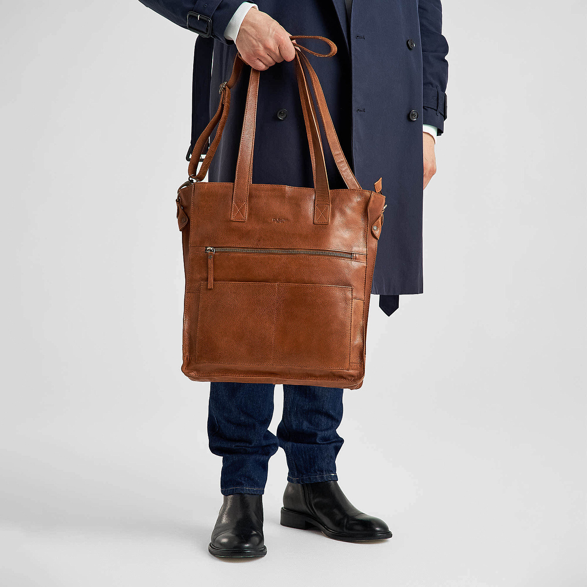 Деловая сумка Dr.Koffer из натуральной кожи коричневая