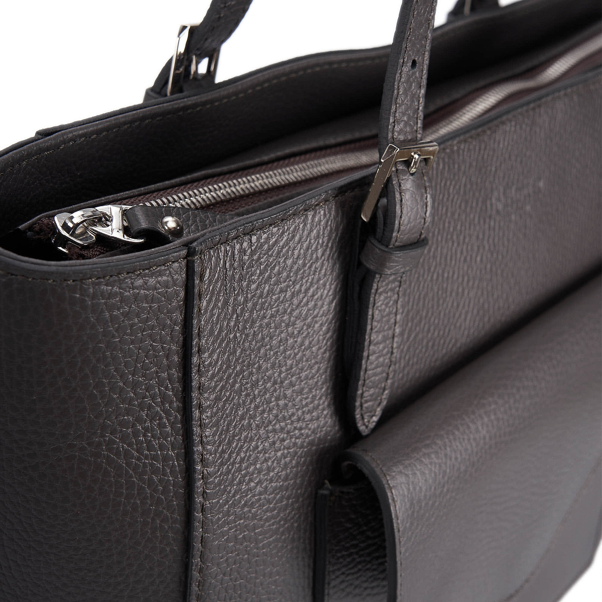 Женская сумка Dr. Koffer из натуральной кожи серая