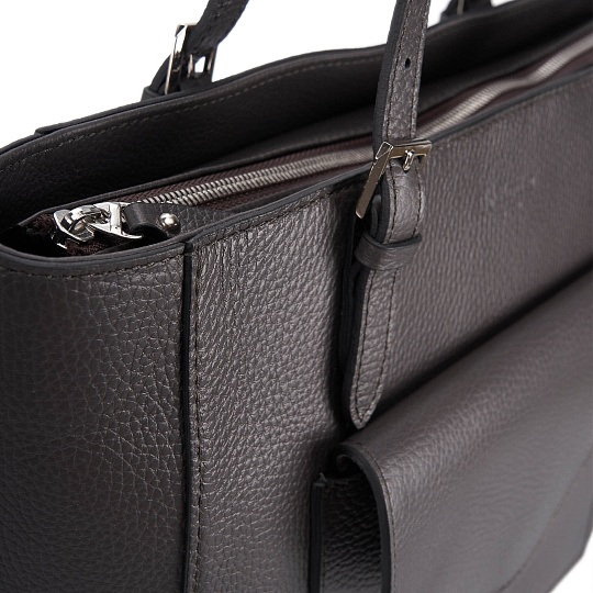 Женская сумка Dr. Koffer из натуральной кожи серая