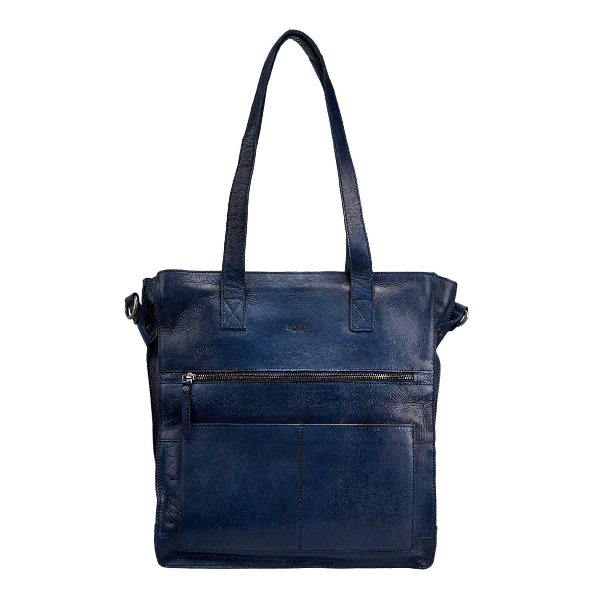 Деловая сумка Dr.Koffer из натуральной кожи синяя