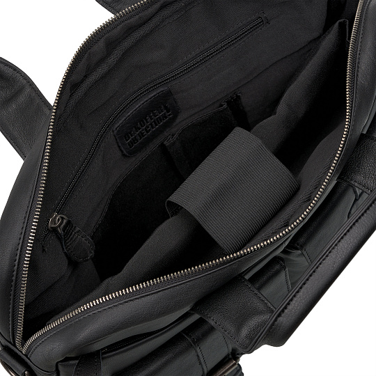 Деловая сумка Dr.Koffer из натуральной кожи черная