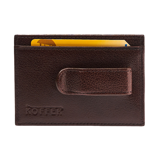 Визитница Dr.Koffer из натуральной кожи темно-коричневая