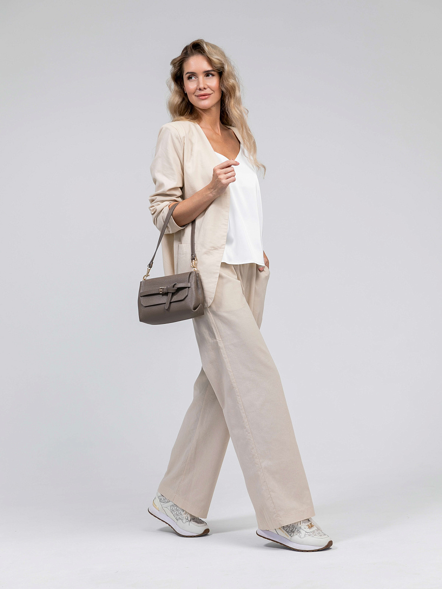 Женская сумка Dr.Koffer из натуральной кожи бежевая