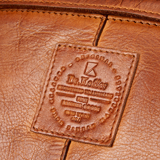 Деловая сумка Dr.Koffer из натуральной кожи коричневая