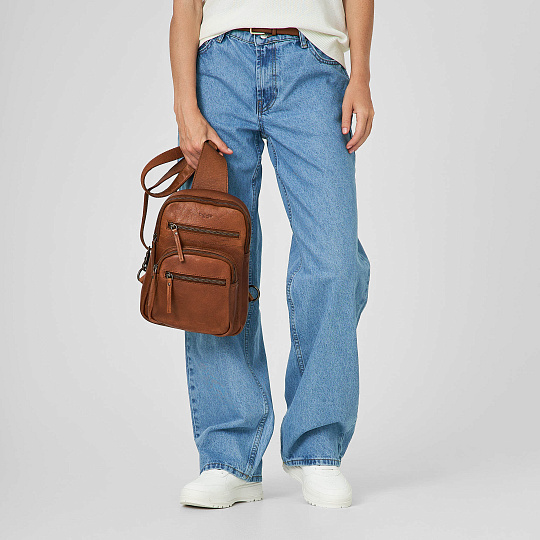 Рюкзак Dr.Koffer из натуральной кожи светло-коричневый