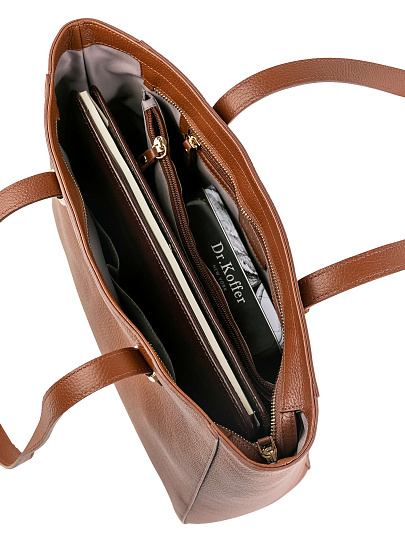 Женская сумка Dr.Koffer из натуральной кожи серая