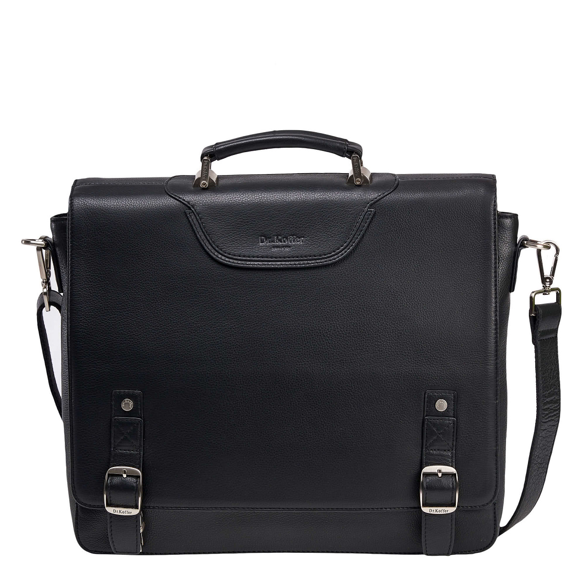 Портфель Dr.Koffer из натуральной кожи черный