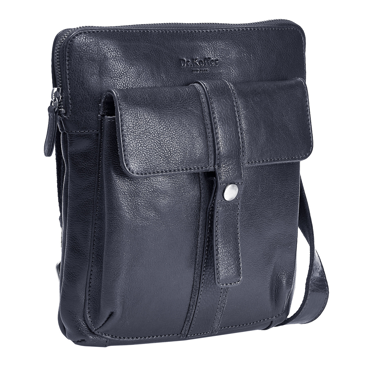 Сумка через плечо Dr.Koffer из натуральной кожи синяя