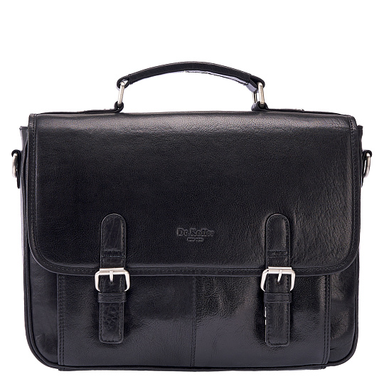 Портфель Dr.Koffer из натуральной кожи черный