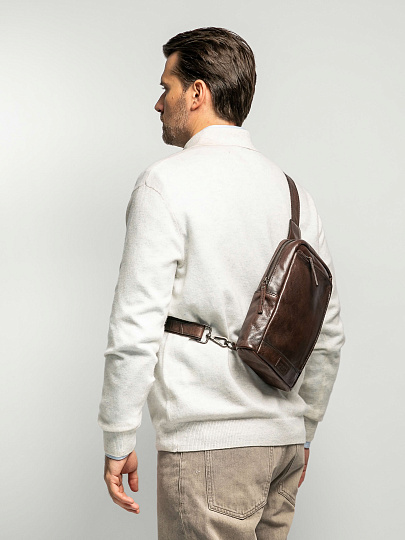 Рюкзак Dr.Koffer из натуральной кожи темно-коричневый