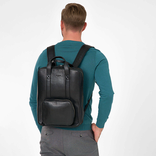 Рюкзак Dr.Koffer из натуральной кожи черный