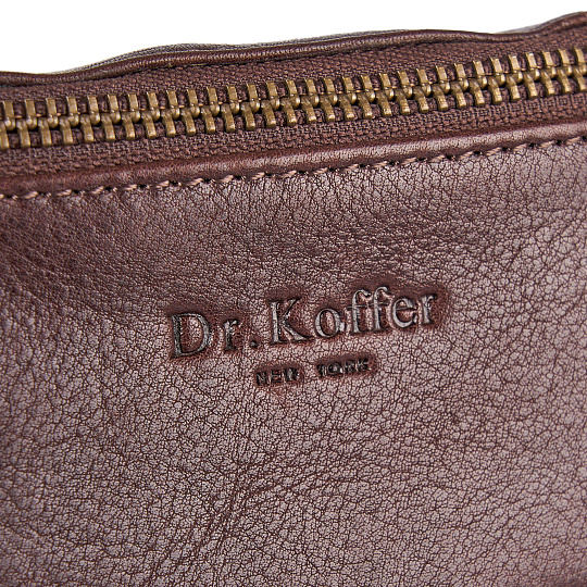 Сумка на пояс Dr. Koffer из натуральной кожи коричневая