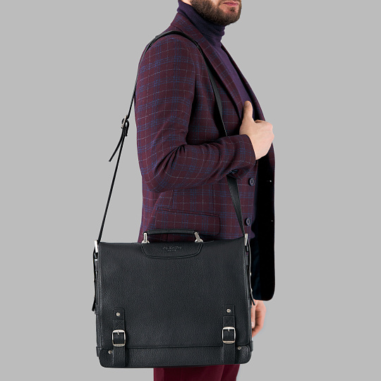 Портфель Dr.Koffer из натуральной кожи черный