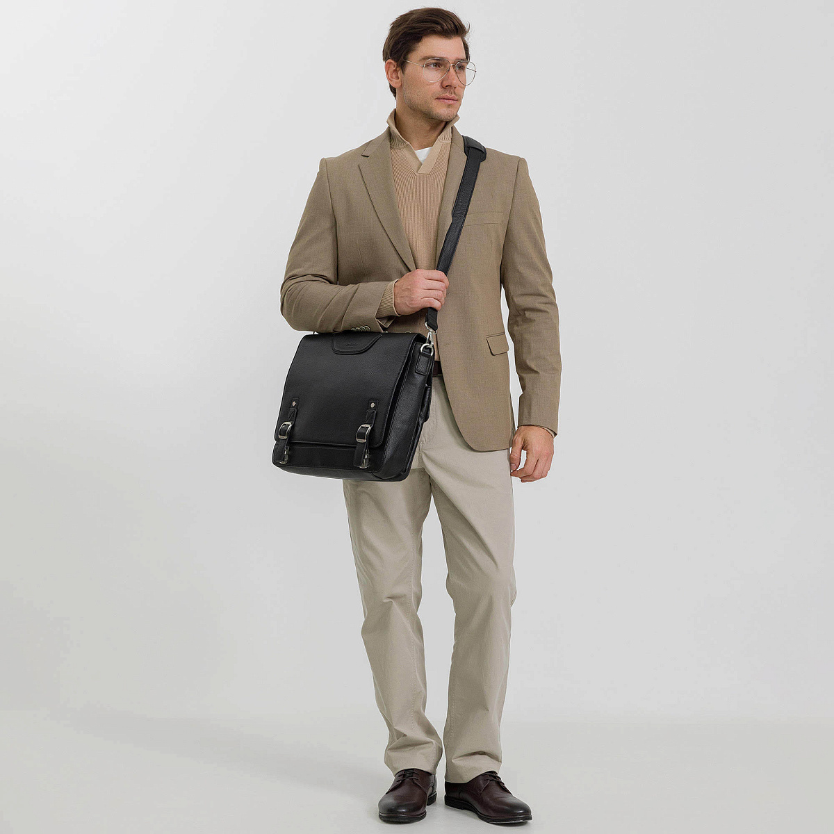 Портфель Dr.Koffer из натуральной кожи черный