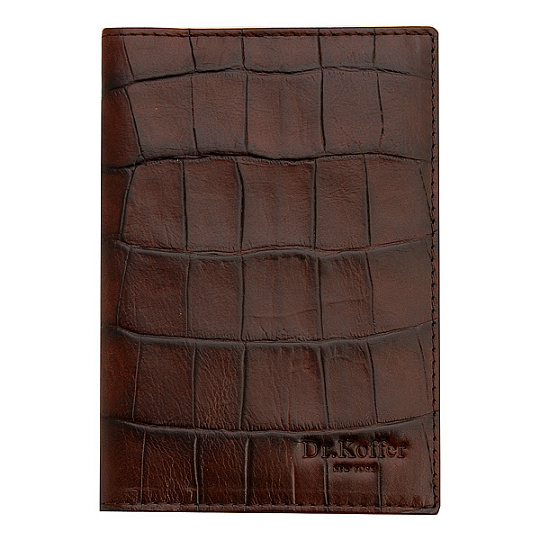 Обложка для паспорта из темно-коричневой крокодиловой кожи Dr.Koffer X510130-102-09