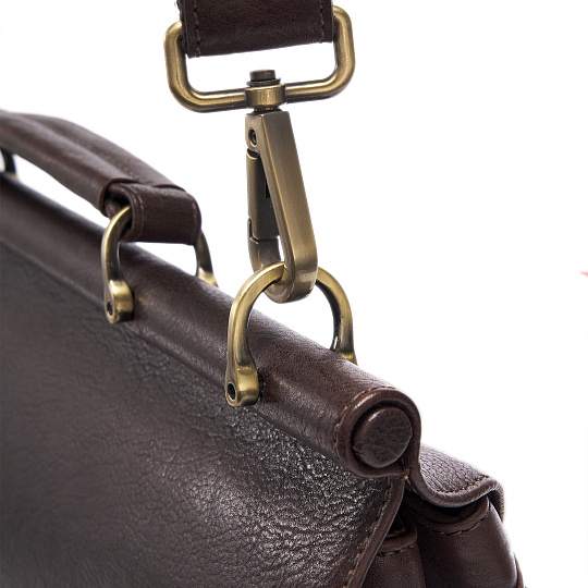 Портфель Dr.Koffer из натуральной кожи темно-коричневый