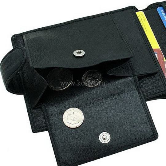 Черное мужское портмоне на кнопке Dr.Koffer X241801-01-04