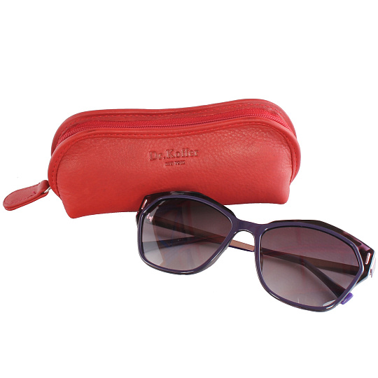 Очечник Dr.Koffer из натуральной кожи красный