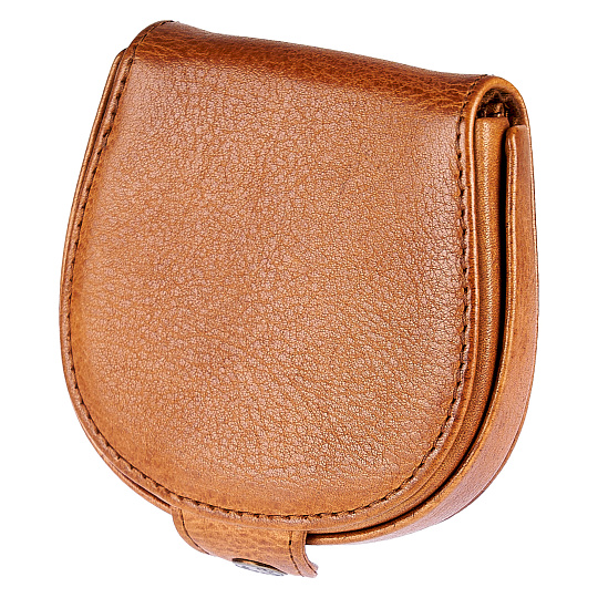 Монетница Dr.Koffer из натуральной кожи светло-коричневая