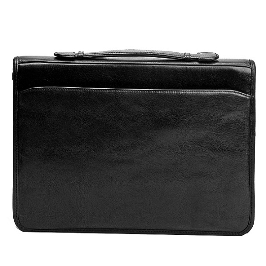 Черная папка для документов на молнии с ручкой  Dr.Koffer G231980-02-04