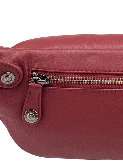 Сумка на пояс Dr. Koffer из натуральной кожи бордовая