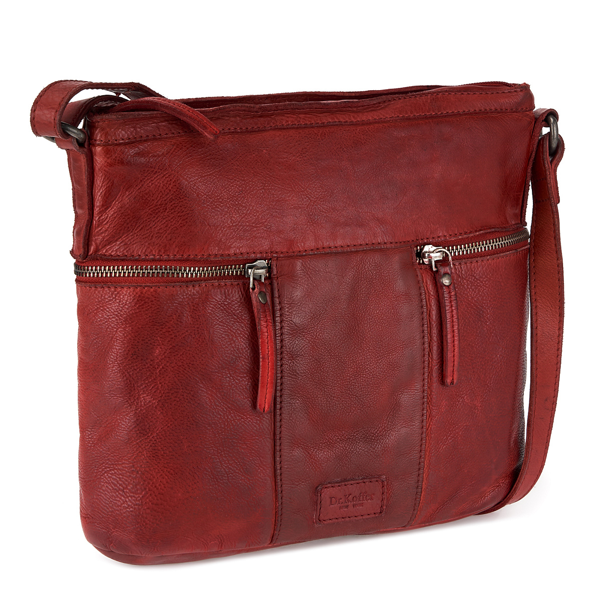 Сумка через плечо Dr.Koffer из натуральной кожи красная