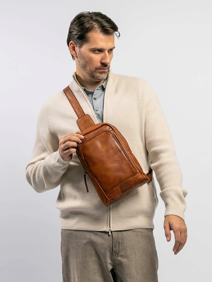 Рюкзак Dr.Koffer из натуральной кожи светло-коричневый