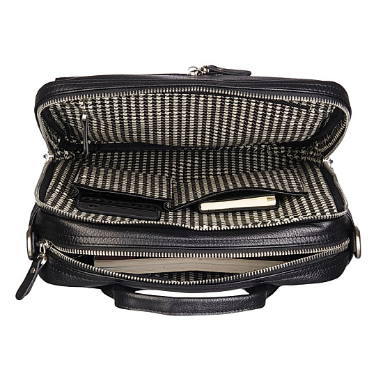 Сумка через плечо Dr.Koffer из натуральной кожи черная