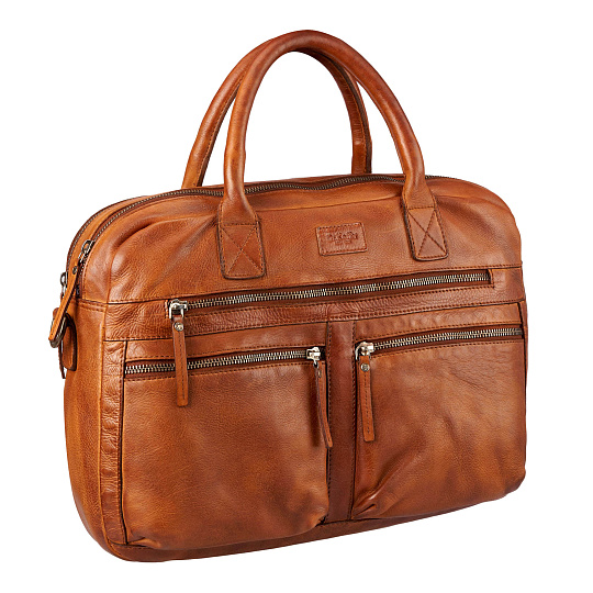 Деловая сумка Dr.Koffer из натуральной кожи коричневая