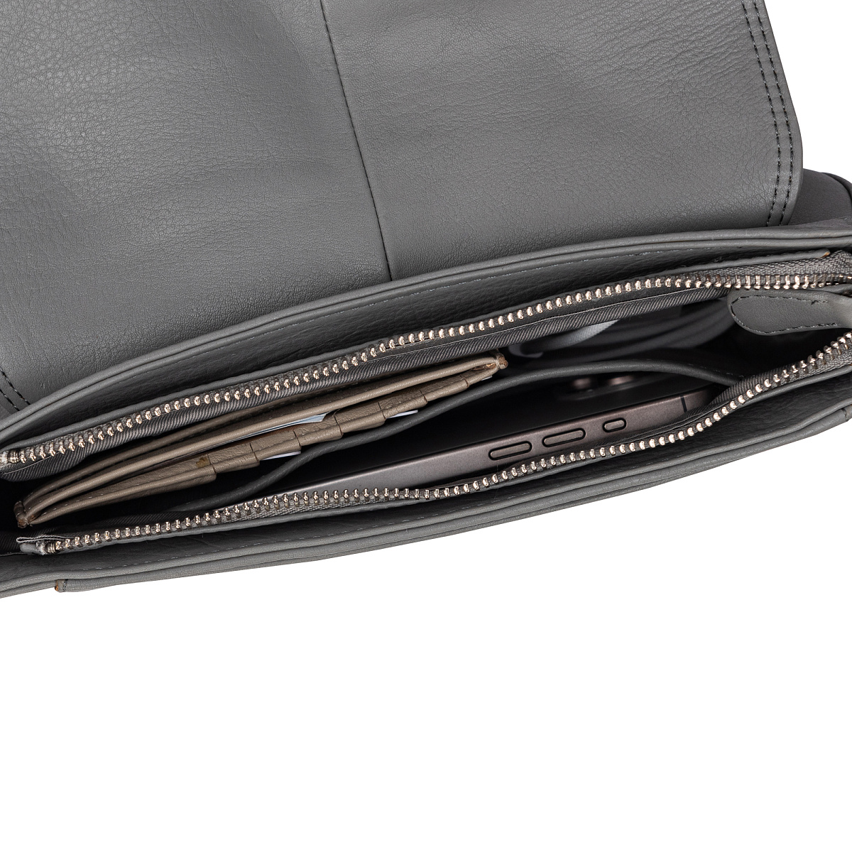 Женская сумка Dr.Koffer из натуральной кожи серая