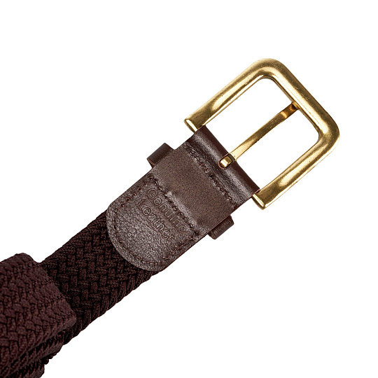 Ремень Dr.Koffer из натуральной кожи и текстиля коричневый