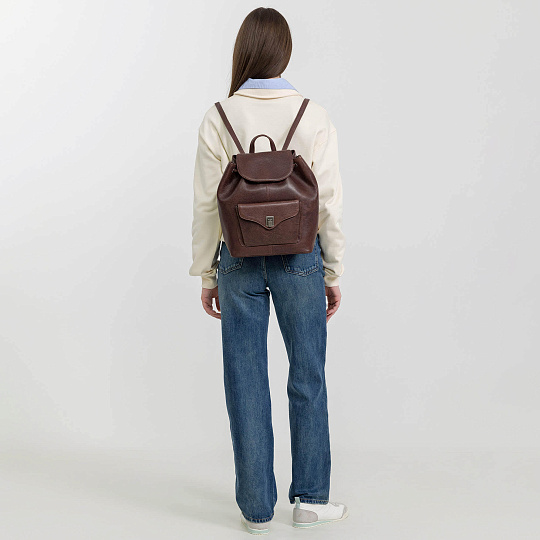 Рюкзак Dr.Koffer из натуральной кожи темно-коричневый