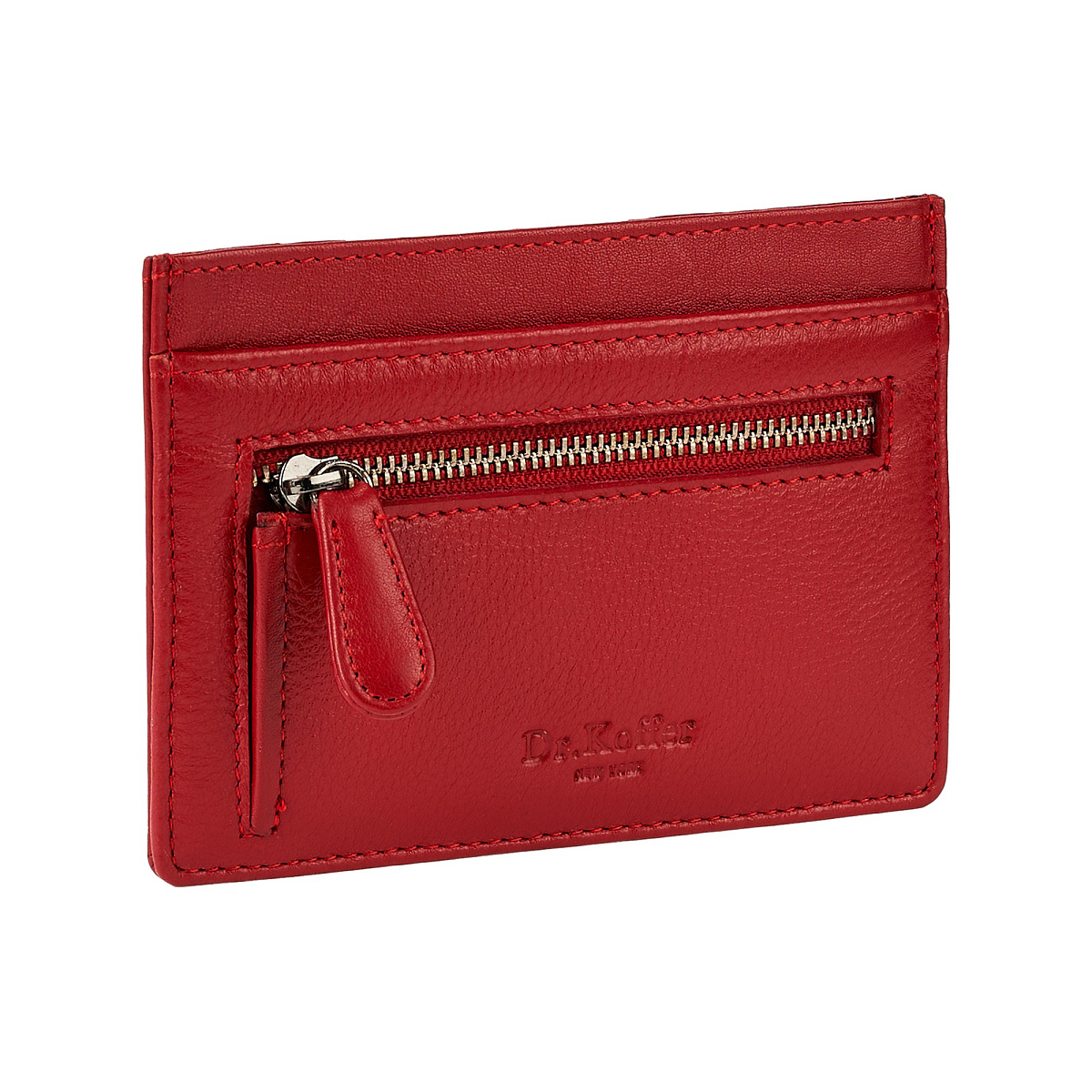 Кредитница Dr.Koffer из натуральной кожи красная