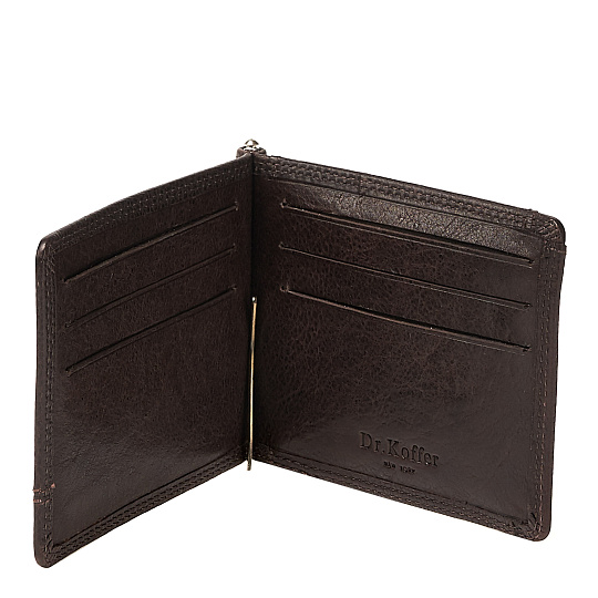 Зажим для денег Dr.Koffer из натуральной кожи коричневый