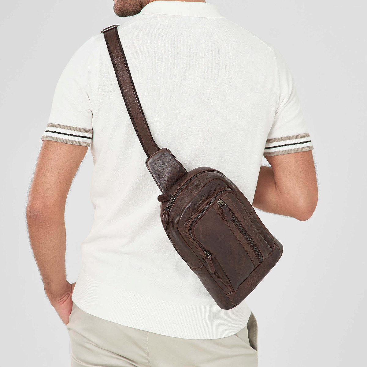 Рюкзак Dr.Koffer из натуральной кожи темно-коричневый