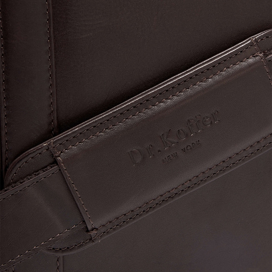 Деловая сумка Dr.Koffer из натуральной кожи темно-коричневая
