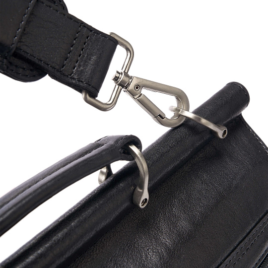 Портфель Dr.Koffer из натуральной кожи черный