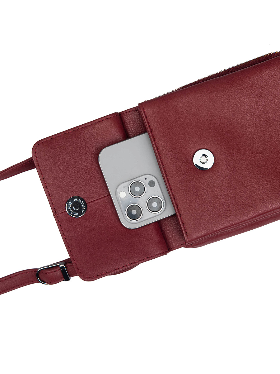 Сумка через плечо Dr.Koffer из натуральной кожи бордовая