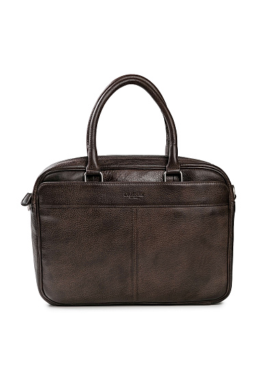 Деловая сумка Dr.Koffer из натуральной кожи темно-коричневая