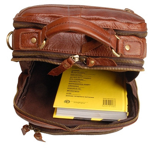 Коричневая сумка для документов с карманами Dr.Koffer 109211-21-09